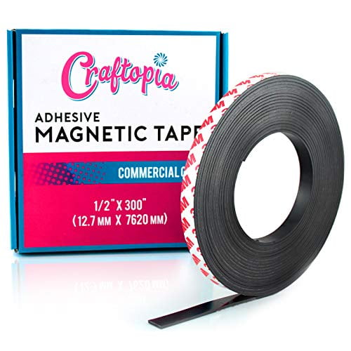 Self Adhesive Magnetic Tape Flexible Craft Sticky Magnet Strip Roll 12,5-25 mm